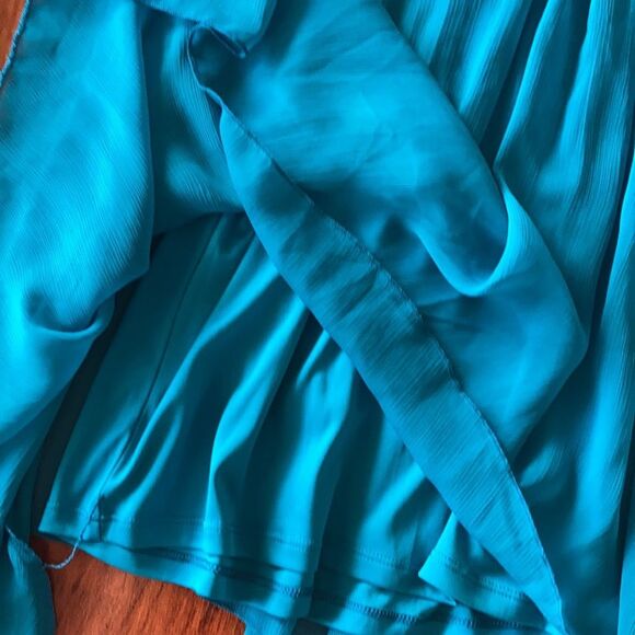 Express Caribbean Blue Beaded Trapeze Dress Formal Cocktail Bubble Gown Size XS - Picture 5 of 8